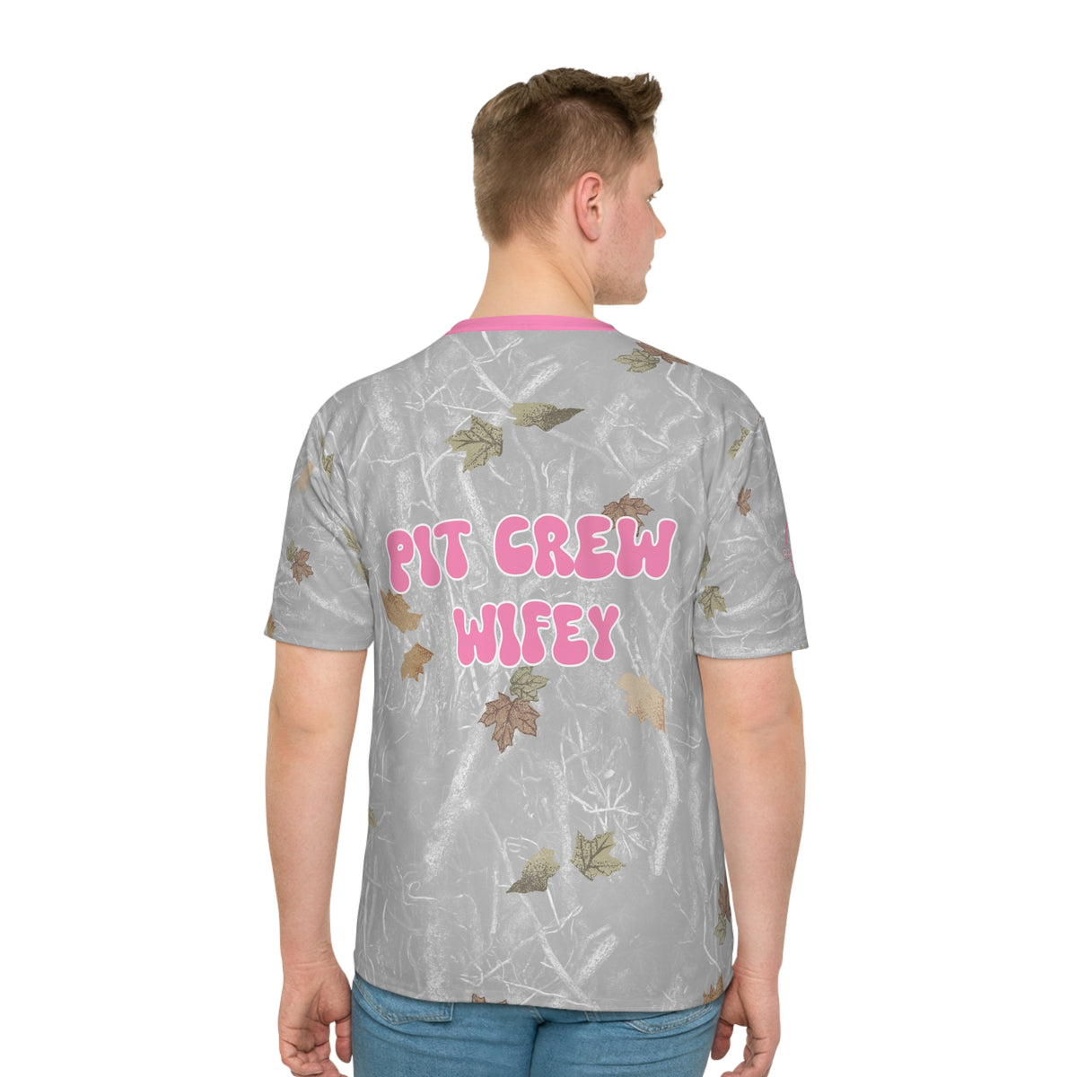 Pit Crew Wifey CAMO Men's Loose T-shirt (AOP)