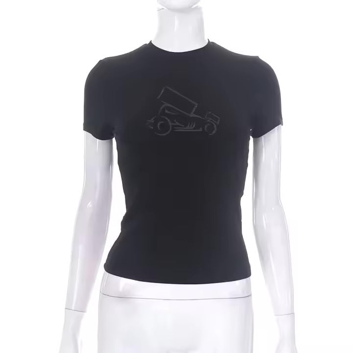 Broadway Girl Fitted Rhinestone Shirt (ATHLETIC TIGHT FIT SIZE UP FOR BIGGER CHESTED OR WANTING LOOSER FIT)