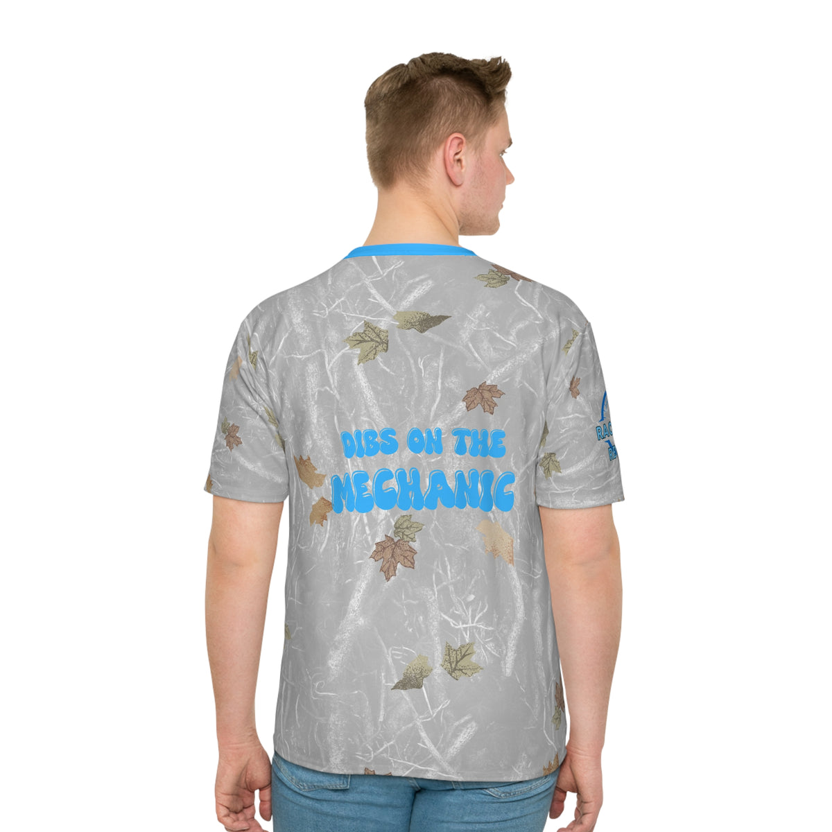 BLUE Dibs on the Mechanic Sweetheart Men's Loose T-shirt (AOP)